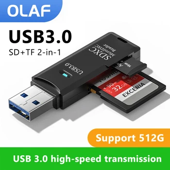 Кард-ридер Olaf 2 в 1 USB 3.0, Адаптер для карт памяти USB to SD TF, аксессуары для ПК, ноутбуков, Мульти-смарт-Кардридер, кард-ридер 3
