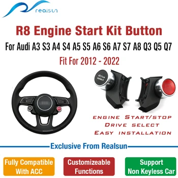 Кнопка Выбора привода Запуска Остановки двигателя Realsun R8 Style Для Audi A3 S3 A4 S4 A5 A6 A7 Q3 Q5 VW Skoda Cadillac Seat 4