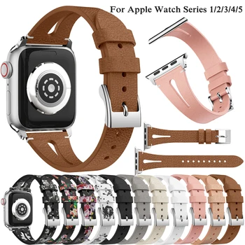 Кожаный ремешок Для Apple Watch Ремешок 42 мм/38 мм 40 мм/44 мм Для i Watch Series 5 4 3 2 1 Браслеты на Запястье Ремешок Для Часов Ремешки