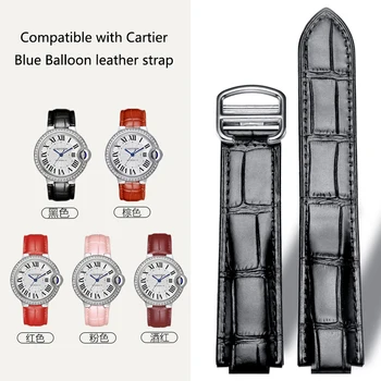 Кожаный ремешок для часов, совместимый с сменными ремешками Cartier Blue Balloon, классическая текстура аллигатора 13
