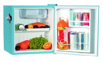 Компактный холодильник объемом 1,6 куб. футов в стиле Ретро с боковой открывалкой для бутылок EFR176, синий 9