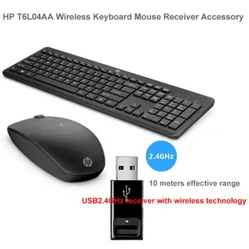 Комплект беспроводной клавиатуры и мыши HP T6L04AA с адаптером для Ноутбука, Настольного компьютера, делового Офиса, Лазерная мышь, запчасти для USB-приемника 4