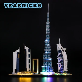 Комплект светодиодных ламп YEBRICKS для коллекции 21052 Dubai Skyline, набор строительных блоков (не включает модель), кирпичные игрушки для детей 4