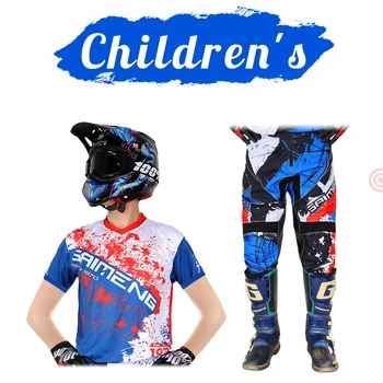 Комплекты из джерси и брюк для мотокросса, детский гоночный костюм для молодежи 20 22 24 26 28, детский мотоцикл с коротким рукавом, байк MX