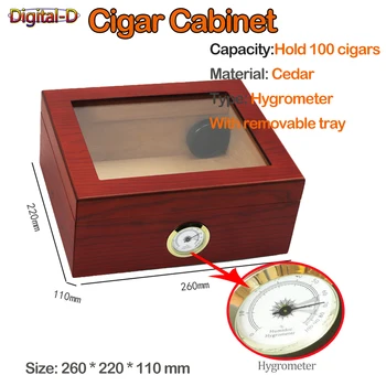 Коробка для сигар из кедрового дерева На 40-50 сигар A+++ качественный Хьюмидор для хранения сигар, Аксессуары для увлажнения и повышения влажности В Шкафу для сигар 11