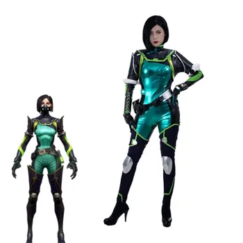Костюм для косплея Viper, игровой костюм Valorant Viper, Зеленая женская боевая форма, наряд для вечеринки на Хэллоуин, предпродажа 14
