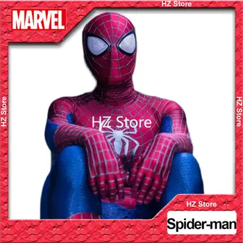 Костюм супергероя Marvel The Amazing Spider-man 2 1: 1 с 3D рисунком, Комбинезон Человека-паука Ручной работы, Костюм для Косплея на Хэллоуин с Маской 2