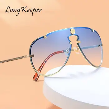 Круглые солнцезащитные очки LongKeeper для женщин, мужчин, брендовых дизайнерских мужчин, металлических оттенков, Ультрафиолетовых Солнцезащитных очков для путешествий, Уличных очков 2022, Мода для очков