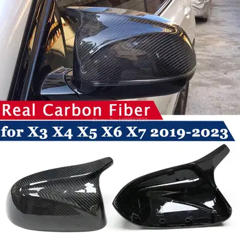 Крышка зеркала заднего вида для BMW X3 G01 G08 X4 G02 X5 G05 X6 G06 X7 G07 2019-2023 Чехол для Боковых Зеркал из Настоящего Углеродного Волокна