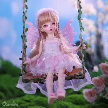 Кукла Yulu 1/6 BJD с коротконогой Девой Второго поколения, магнитное тело бабочки, Розовое платье, кукла-фея, подарок для детей