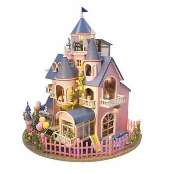 Кукольный домик Cutebee DIY 3D Замок, Большая вилла в европейском стиле, деревянный кукольный домик для друзей детей, подарок на день рождения