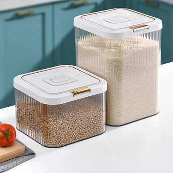 Кухонный ящик для хранения Большой Емкости, Контейнер-Органайзер для продуктов, Герметичный Прозрачный Контейнер Для хранения Зерна, Муки, риса