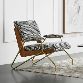 Легкие роскошные стулья для гостиной Скандинавский односпальный диван Кресло для маленькой квартиры Современная Дизайнерская ткань Балкон Для Отдыха  12