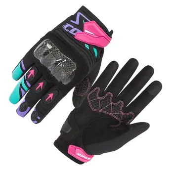Летние мотоциклетные перчатки, женская кожа, ретро-перчатки для мотоциклистов, перчатки для мотокросса с сенсорным экраном 16