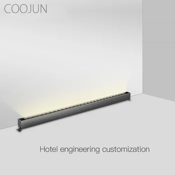 Линейный барный прожектор COOJUN LED для мытья стен в помещении, светящееся украшение, гостиничная инженерия, вилла, коммерческая линия, полоса света 220 В 1