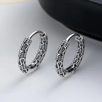 Маленькие Серьги-кольца для мужчин и женщин, Модные винтажные филигранные серьги, Ювелирные изделия серебряного цвета, красивые подарки 1