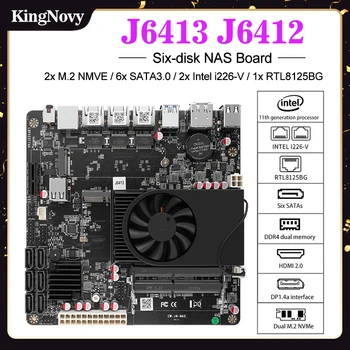 Материнская плата NAS Celeron J6413 J6412 2 * Intel i226-V 1 * RTL8125BG 2,5 G Локальные сети 2 * NVMe 6 * SATA3.0 2 * DDR4 1 * Программный маршрутизатор PCIe Mini ITX