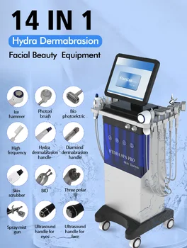машина для Микродермабразии Hydrafacial 14в1 Diamond Peeling and Hydrafacials Water Jet Aqua Facial Hydra Dermabrasion Machine CE 13