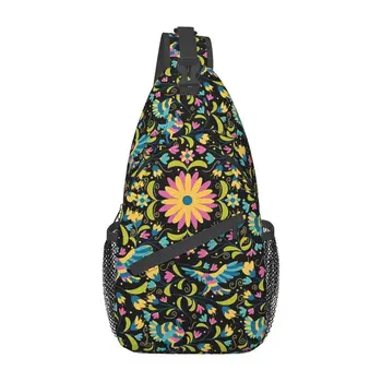 Мексиканская нагрудная сумка с цветочным рисунком Otami, Изготовленный на заказ Мексиканский рюкзак через плечо для Мужчин, Велосипедный рюкзак для кемпинга 10