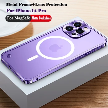 Металлический Магнитный чехол для телефона iPhon 12 13 14 Plus Pro Max Magsafe для Iphone 12 13 Mini с алюминиевым магнитом, беспроводная зарядка