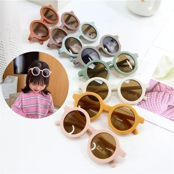 Милые Детские солнцезащитные очки Детские Солнцезащитные очки Для маленьких девочек Круглые Уличные очки для мальчиков Солнцезащитные очки для улицы 2023 6