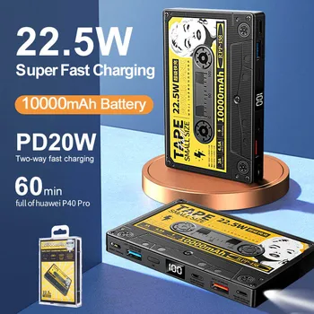 Мини-Банк Питания 10000 мАч Power Bank 22,5 Вт Быстрая Зарядка Power Bank Портативное Зарядное Устройство для iPhone Xiaomi bateria externa carga rapida 7