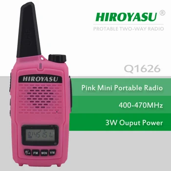 Мини-рация HIROYASU Q1626 UHF 400-470 МГц, 16 каналов, портативное двустороннее радио (розовый цвет) 5