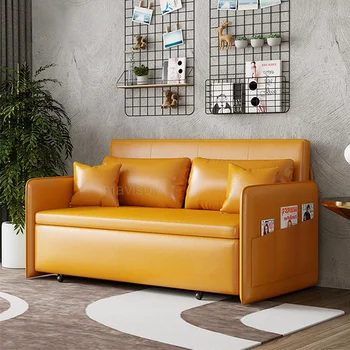 Многофункциональная Гостиная Двуспальный диван-кушетка Небольшая Квартира Для сидения и сна Раскладной Диван 1,5 м Креативная мебель 16