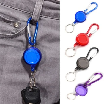 Многофункциональный многоцветный Рулонный Выдвижной брелок для ключей, Веревочная сумка, держатель для удостоверения личности, брелок для ключей, Стальной шнур 5