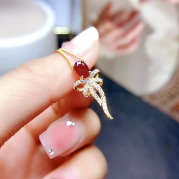 Модное женское рубиновое ожерелье, роскошные свадебные украшения, ожерелье с подвеской из белого циркона, подарок на годовщину свадьбы для женщин