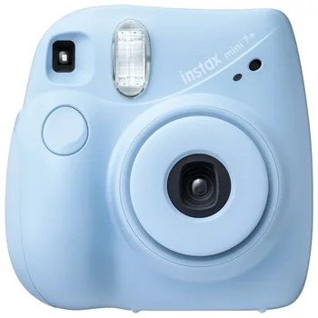 Модный забавный комплект камеры Instax Mini 7 + светло-синего цвета с 10 пленками, альбомом, сумкой и наклейками
