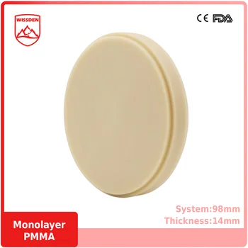 Монослойный PMMA-диск Wissden (5 штук) 98,14 мм Материалы для стоматологической лаборатории Открытая система CAD/CAM 8