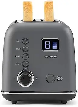 Моторизованный тостер, Интеллектуальный цифровой Безрычажный тостер на 2 ломтика с жидкокристаллическим таймером обратного отсчета, 9 настроек оттенка для тостов, рогаликов, вафель 14