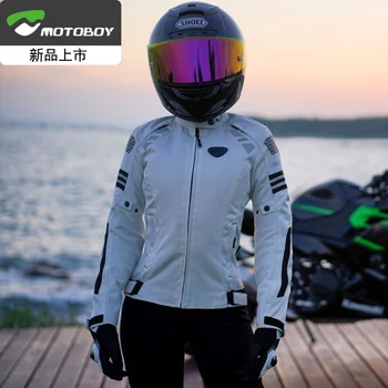 Мотоциклетная куртка, Женская куртка для мотогонок Four Seasons, Сертификация CE, Защита Одежды для верховой езды, Съемная Подкладка 15