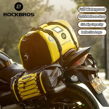 Мотоциклетная сумка ROCKBROS 55л, водонепроницаемая мотоциклетная сумка для сиденья, Портативная спортивная сумка через плечо, большая вместительная мотоциклетная дорожная сумка