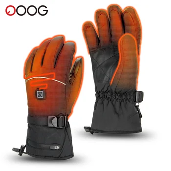 Мотоциклетные перчатки с подогревом, Зимние Теплые Перчатки с подогревом от литиевой батареи, перчатки с сенсорным экраном, Водонепроницаемые лыжные перчатки с подогревом, перезаряжаемые перчатки 2