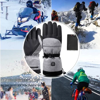 Мотоциклетные перчатки с электроподогревом, с сенсорным экраном на весь палец, Мотоциклетные перчатки для спорта на открытом воздухе для верховой езды, катания на лыжах, рыбалки 14