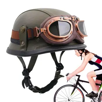 Мотоциклетные шлемы в винтажном немецком стиле, пилотские шлемы для мотобайков, ретро-шлемы для мотокросса с открытым лицом, Аксессуары для мотоциклов