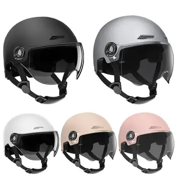 Мотоциклетный шлем с половиной лица, Винтажные амортизирующие Велосипедные шлемы, Мужские Женские скутеры, Летний шлем, Аксессуары для мотоциклов 4