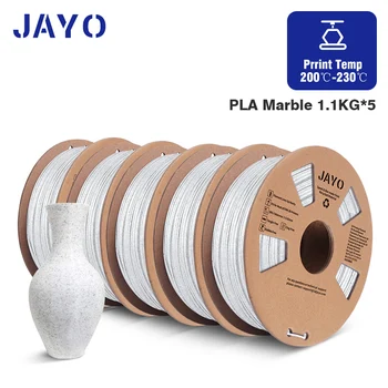 Мраморная нить JAYO PLA, 5 рулонов, Мраморный эффект, допуск 1,75 мм +/-0,02 мм Для всех заправок 3D-принтеров 4