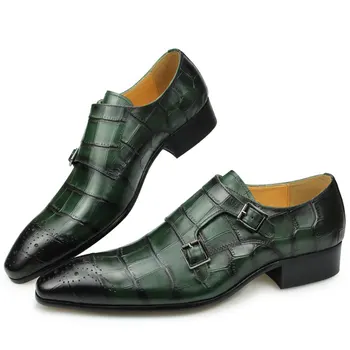 Мужская Офисная обувь из натуральной кожи для рабочего места, деловая модельная Кожаная обувь с низким берцем, Мужская повседневная обувь из кожи крокодиловой кожи