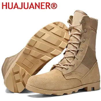 Мужские военные ботинки из натуральной кожи, Армейские ботинки для пустыни, Уличная походная обувь, Тренировочные тактические ботинки, нескользящие мужские ботинки 2023 1