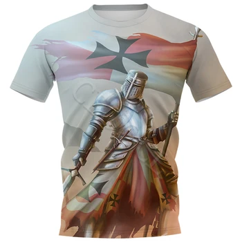 Мужские футболки HX Knights Templar, Мужская Одежда с коротким рукавом, Унисекс, Топы с круглым вырезом, Индивидуальные Футболки 