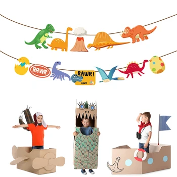 Мультяшный динозавр Dino Rawr, Подвесной баннер, Украшение вечеринки, Настенный Баннер, Детский душ, Принадлежности для Вечеринки в честь Дня рождения