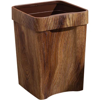 Мусорное ведро с имитацией древесины, Многофункциональная бытовая Пластиковая корзина для мусора для домашнего Офиса, Мусорное ведро для бумаги 4