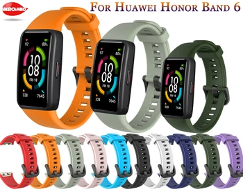 Мягкий Модный силиконовый спортивный ремешок для Huawei Honor Band 6, смарт-браслет, сменный ремешок для часов Huawei Band6 5