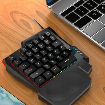 Набор одноручной клавиатуры и мыши, 1 комплект, полезная эргономичная пылезащитная одноручная игровая клавиатура и мышь, набор для геймера 11