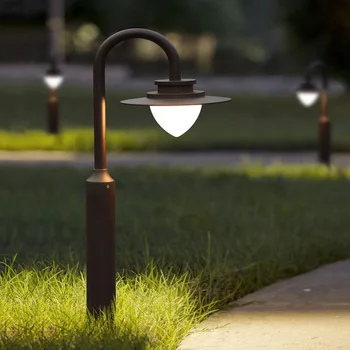 (Независимый патентный дизайн) Простая лампа для газона в скандинавском стиле, лампа для газона во внутреннем дворе, лампа для газона в саду, наружное ландшафтное освещение