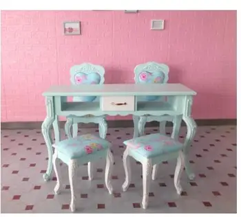 Новая краска синего цвета, специальная цена, двухъярусный маникюрный стол, одноместный, двухместный, трехместный маникюрный стол, набор стульев для маникюра