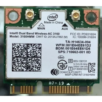 Новая Сетевая карта wlan Wifi Bluetooth 4.0 Для Intel Dual Band Wireless-AC 3160 3160HMW Беспроводная карта wlan 433 Мбит/с SPS 710662-001 6